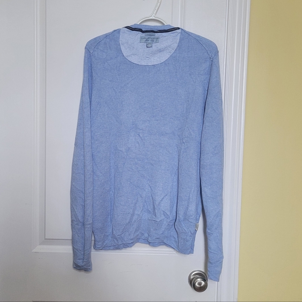 Joseph Abboud sweater long sleeve light blue pull over size XXL preppy casual